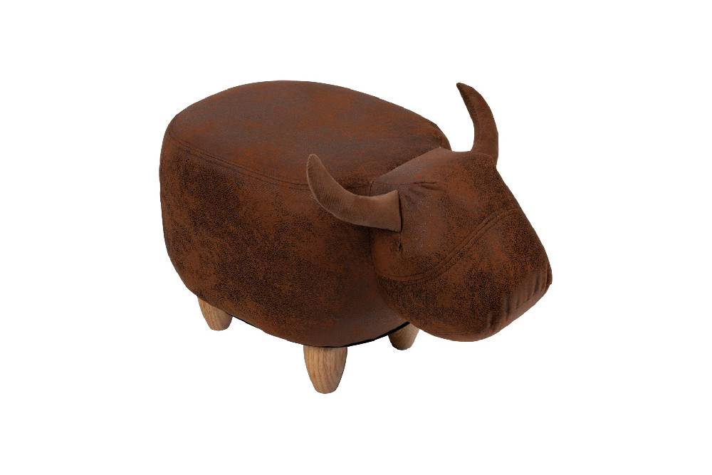 Novità Home Pouf Imbottito In Alcantara E Legno - Toro