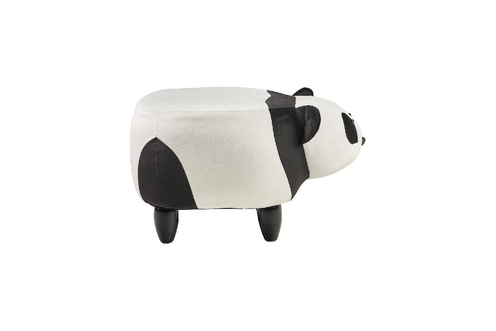 Novità Home Pouf Imbottito Pelliccia Sintetica, Legno - Panda