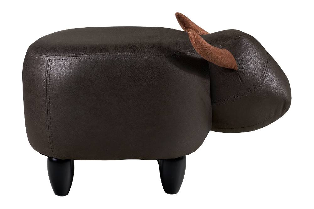 Novità Home Puof Toro Imbottito In Finta Pelle - Toro Marrone