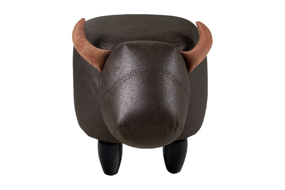Novità Home Puof Toro Imbottito In Finta Pelle - Toro Marrone