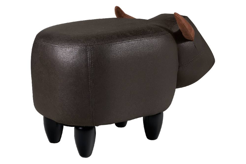 Novità Home Puof Toro Imbottito In Finta Pelle - Toro Marrone