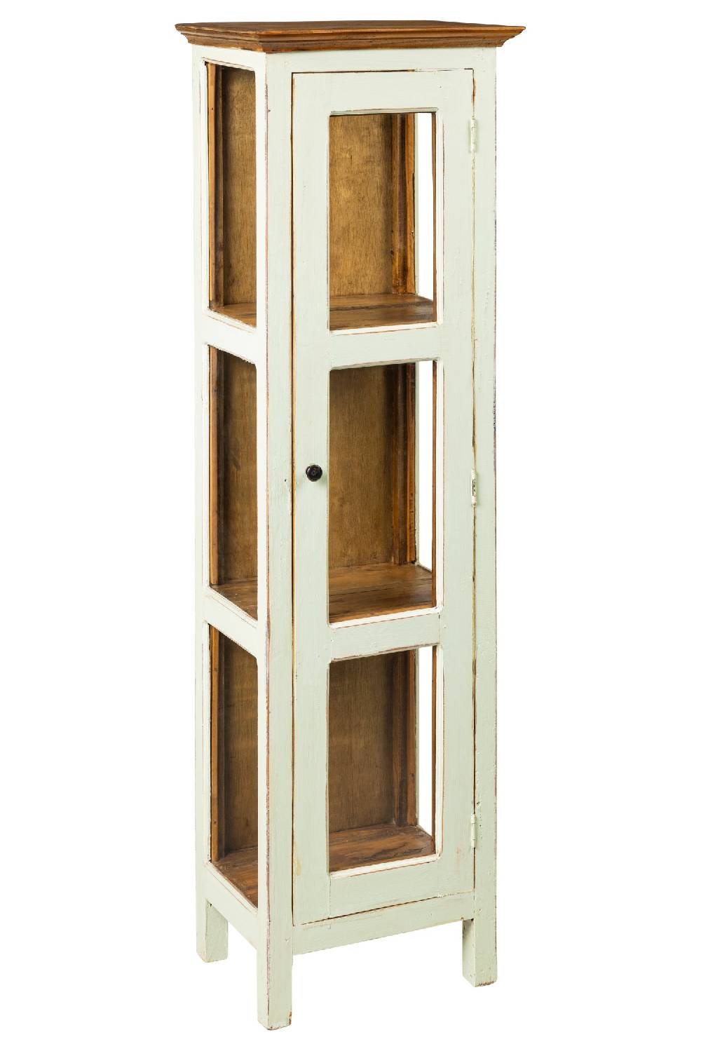 Novità Home Recycle - Vetrinetta In Legno Con Sportello Beige