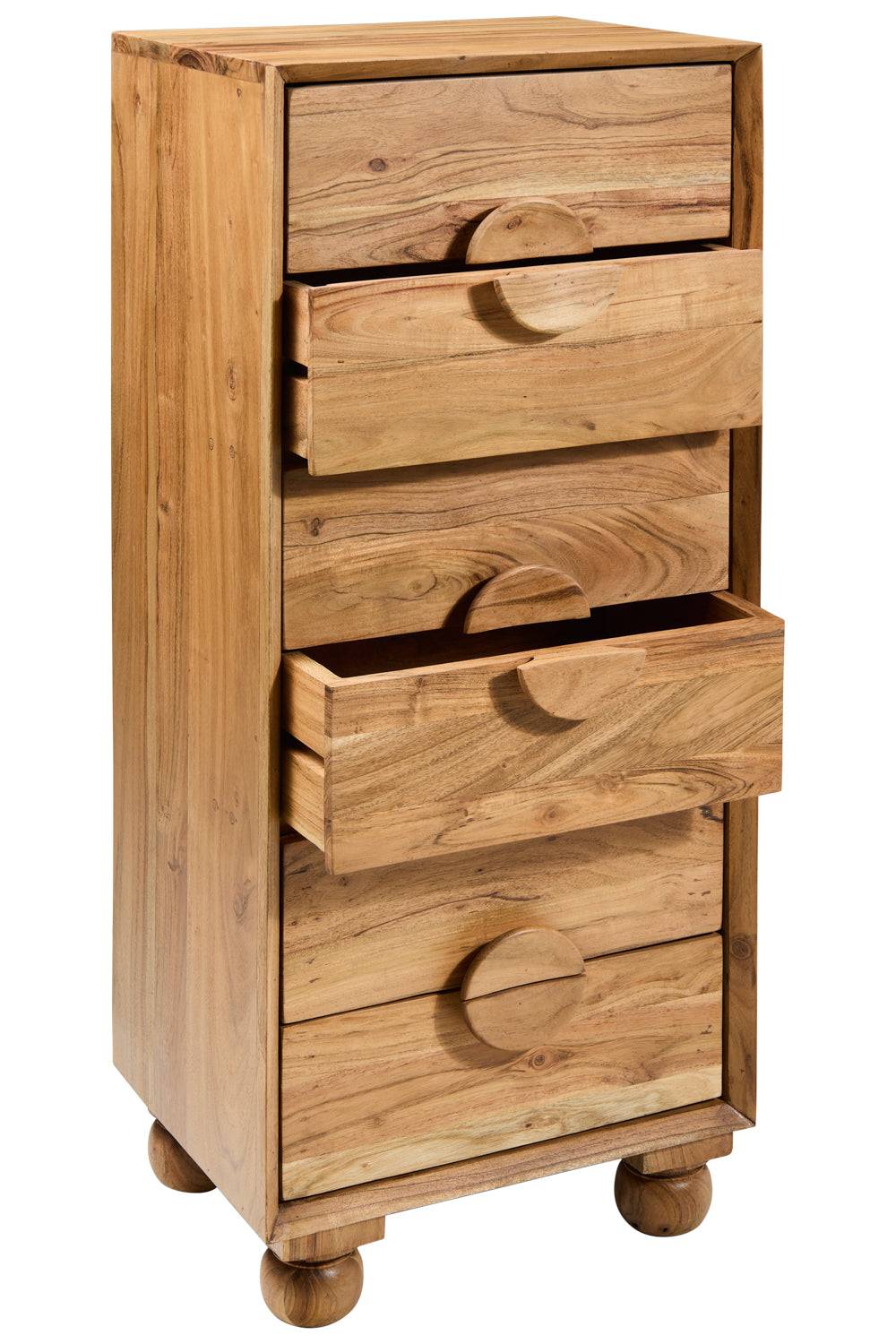 Novità Home Rockler - Cassettiera In Legno Di Acacia 6 Cassetti