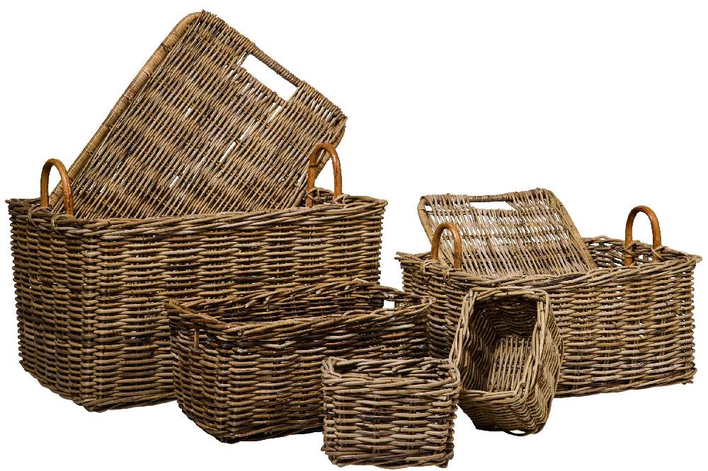 Novità Home Rush Weaves - 2 Bauli Con Coperchio + 3 Ceste Set 1/5