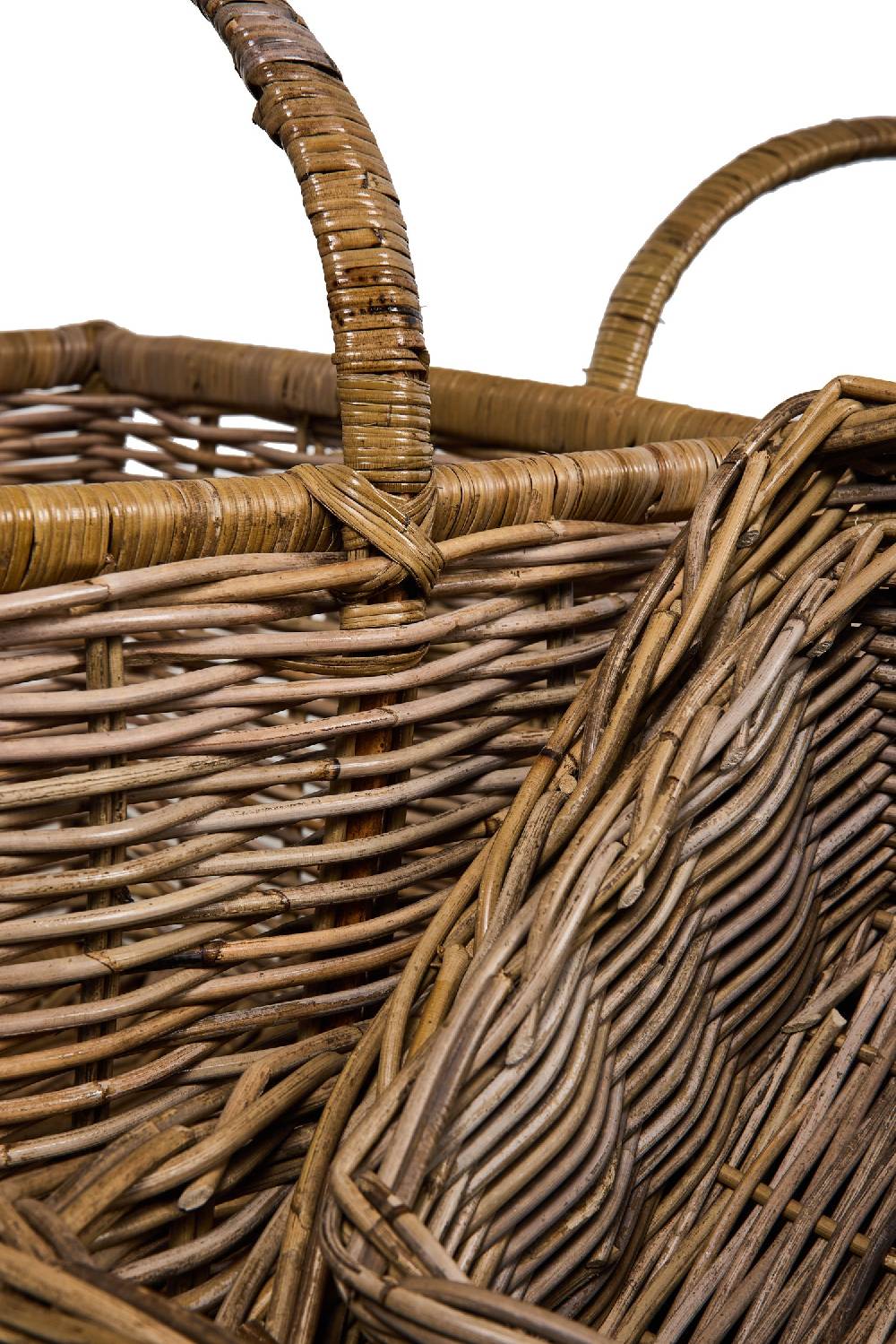 Novità Home Rush Weaves - 2Ceste Porta Legna +3 Ceste Rett.Natural Kubu Grey