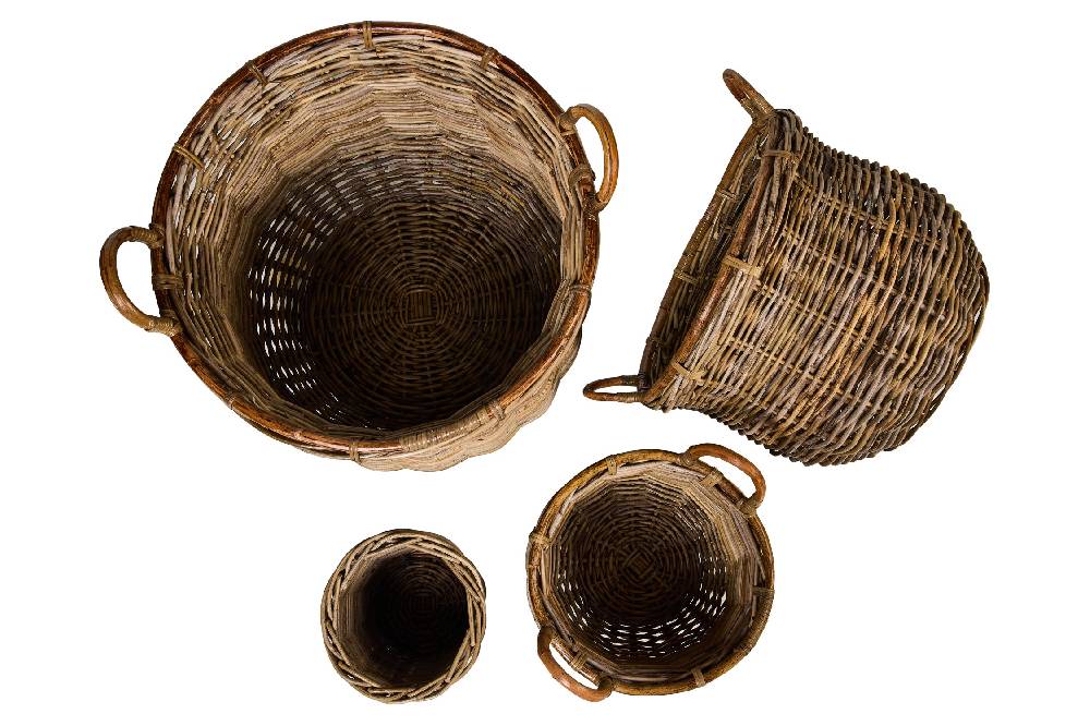 Novità Home Rush Weaves - 3 Ceste Tonde Con Manici +1 Cestino Set 1/4