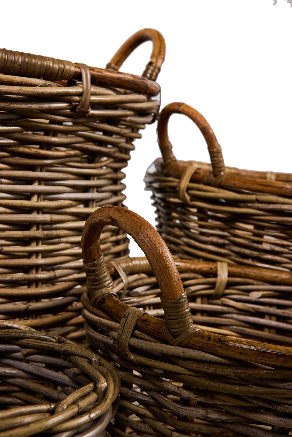 Novità Home Rush Weaves - 3 Ceste Tonde Con Manici +1 Cestino Set 1/4