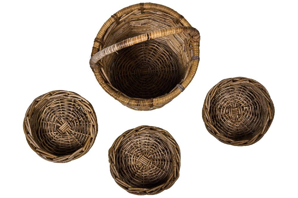 Novità Home Rush Weaves - Cesta Con Manico Con 3 Cestini Set 1/4