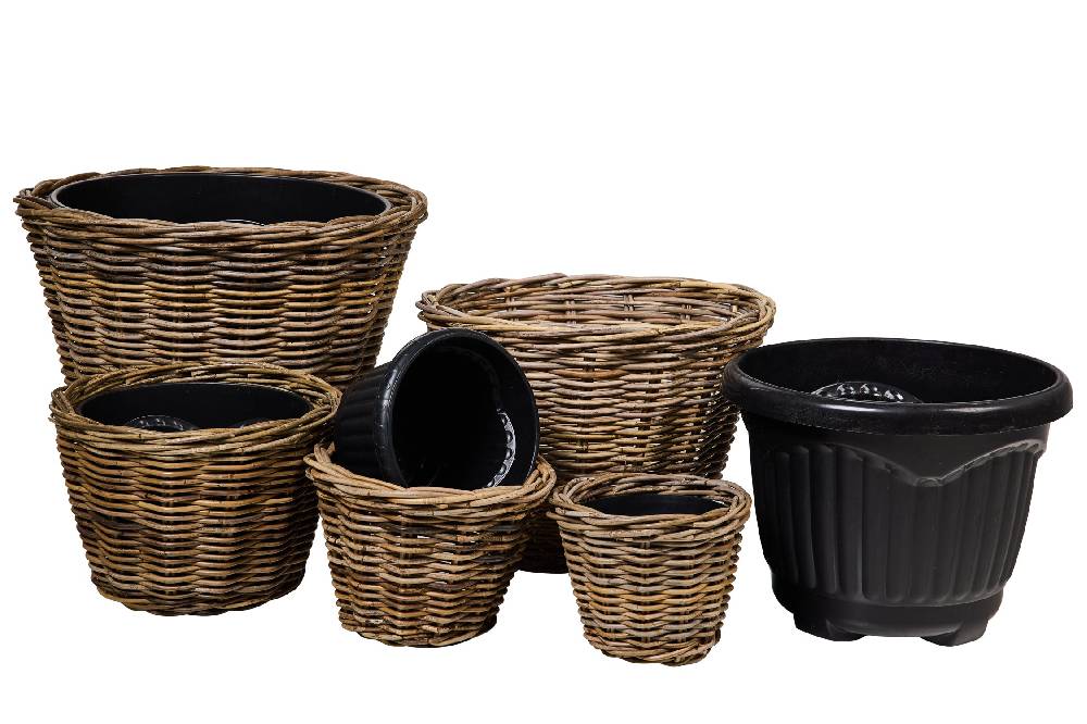 Novità Home Rush Weaves - Ceste Porta Piante Con Vasi In Plastica Set 1/5