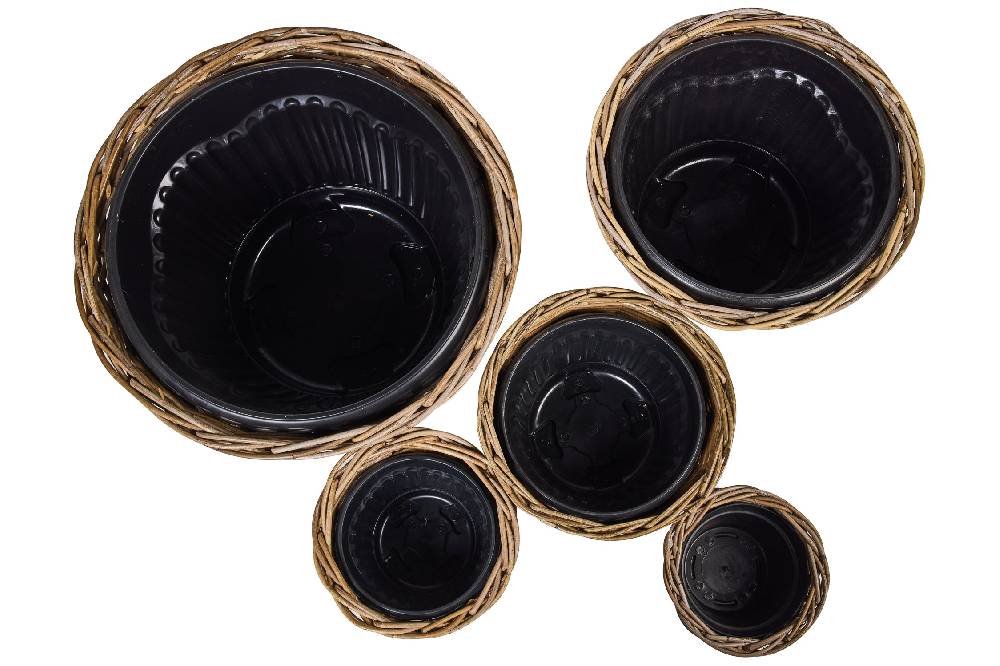 Novità Home Rush Weaves - Ceste Porta Piante Con Vasi In Plastica Set 1/5