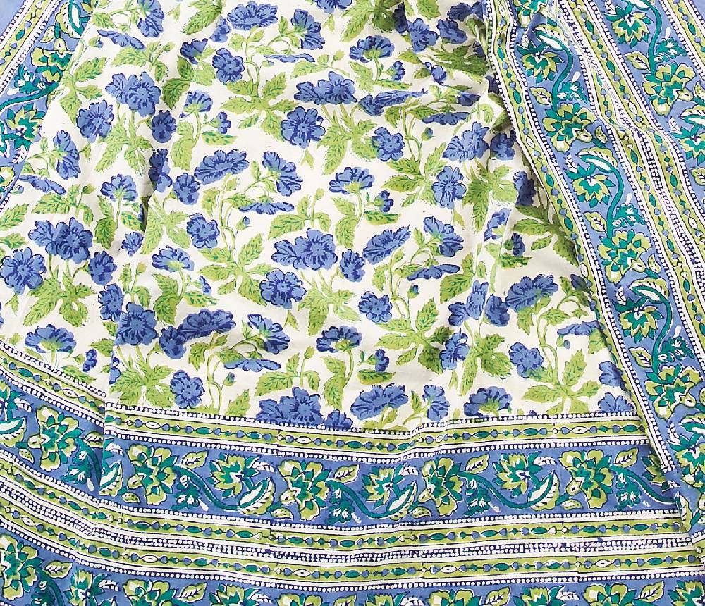 Novità Home Salento - Mezzero Singolo Decor Blue In Cotone - 180x270