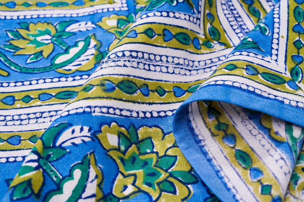 Novità Home Salento - Mezzero Singolo Decor Blue In Cotone - 180x270