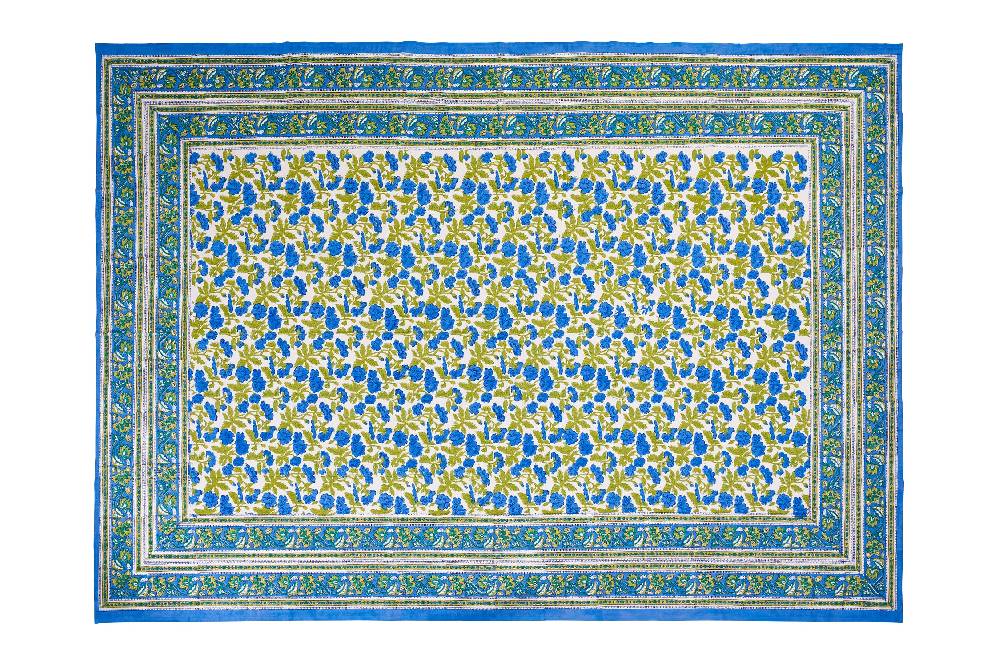 Novità Home Salento - mezzero singolo decor blue in cotone - 180x270