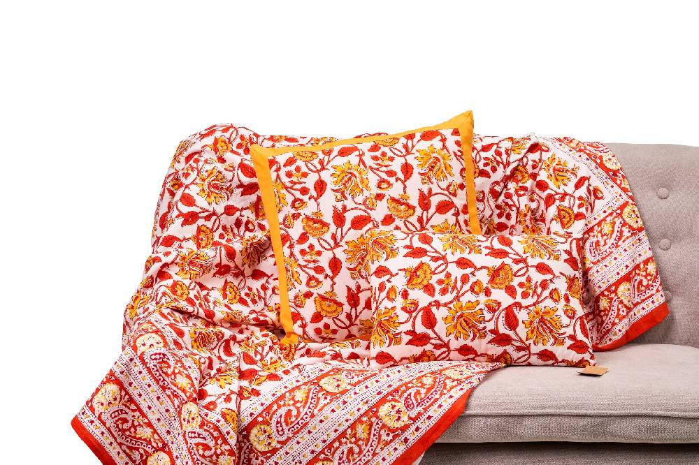 Novità Home San Vito Lo Capo - Mezzero Singolo Decor Arancione In Cotone