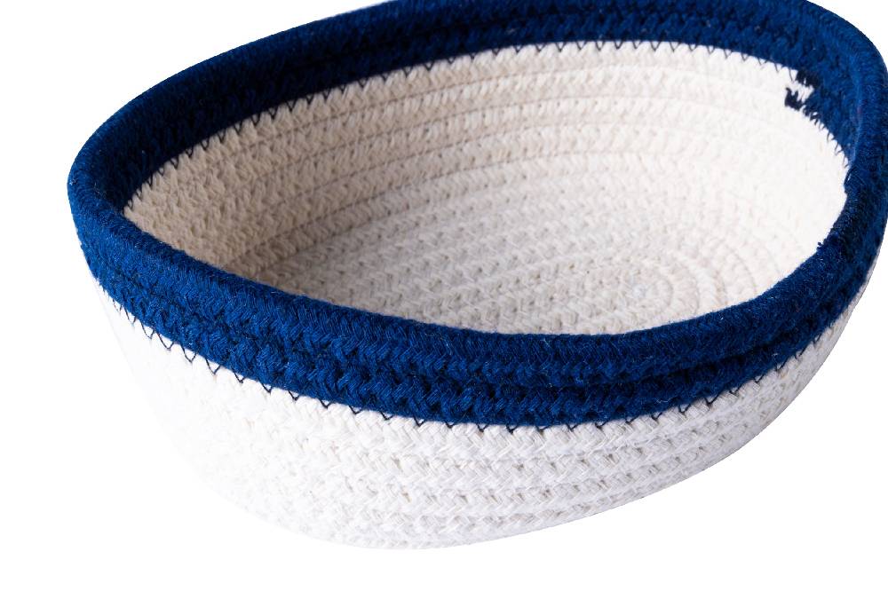 Novità Home Sapore Di Mare - Cestino Pane Ovale Bianco Bordo Blue