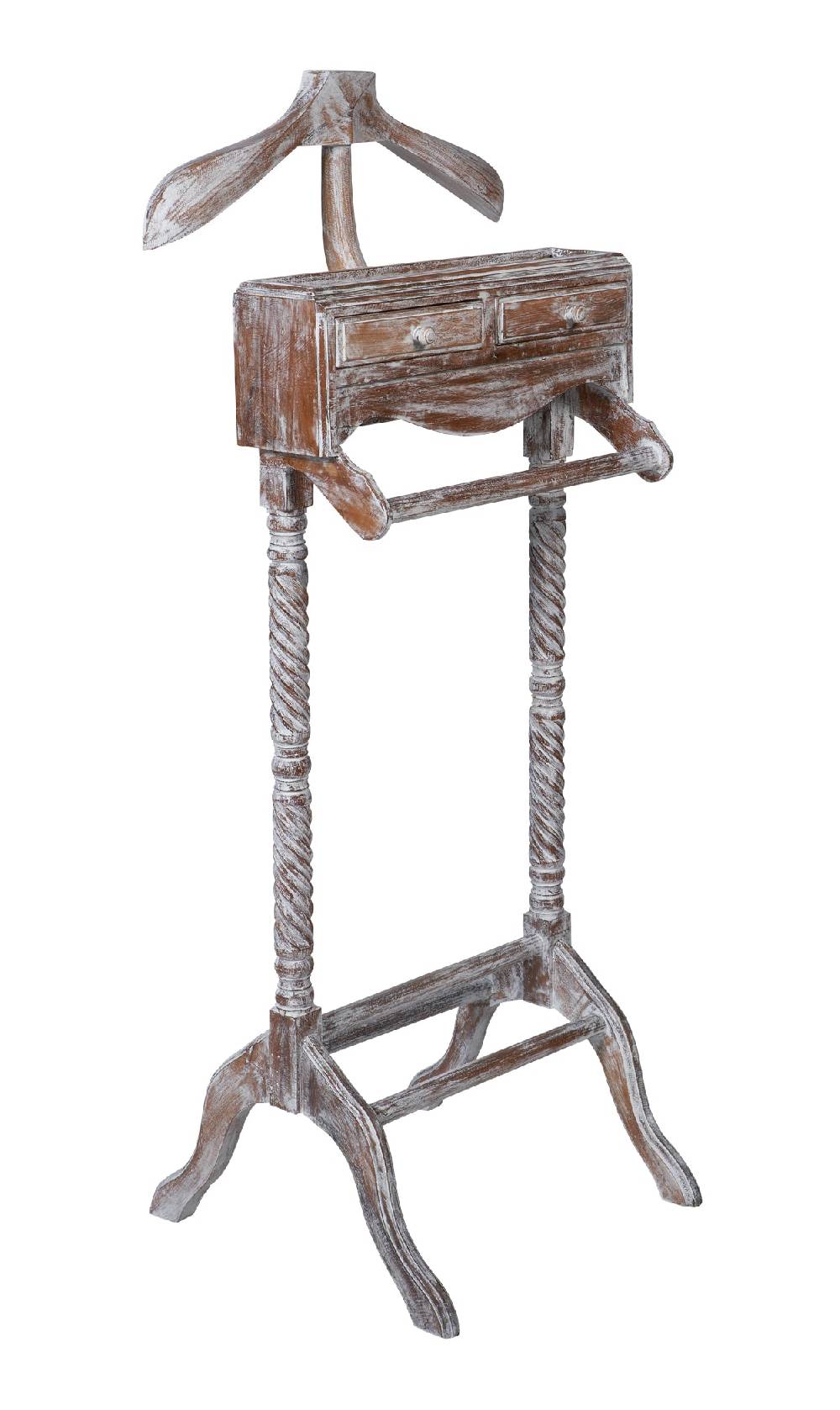 Novità Home Servetto Porta Abiti 2 Casettini In Legno White Wash