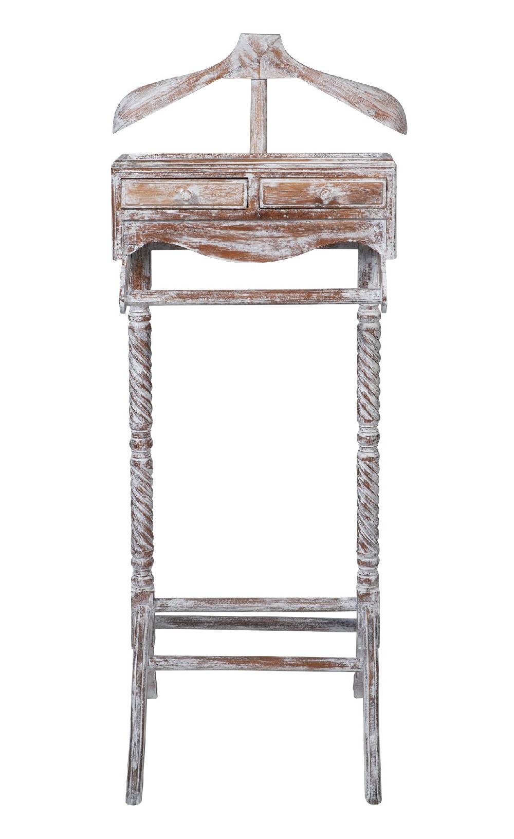 Novità Home Servetto porta abiti 2 casettini in legno white wash