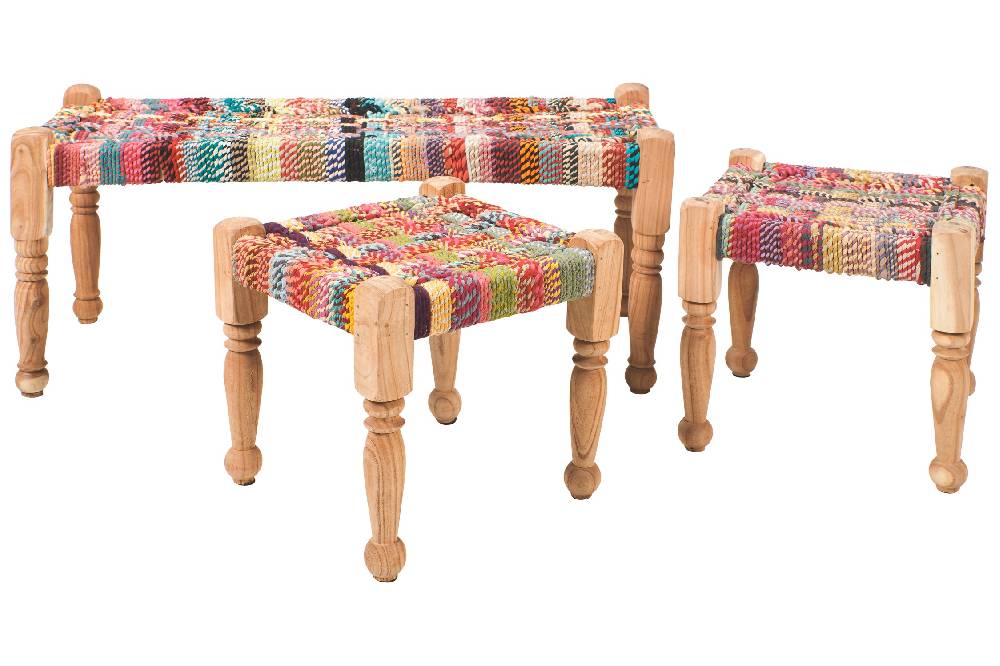 Novità Home Set 1/3 panca e sgabello new item multicolor