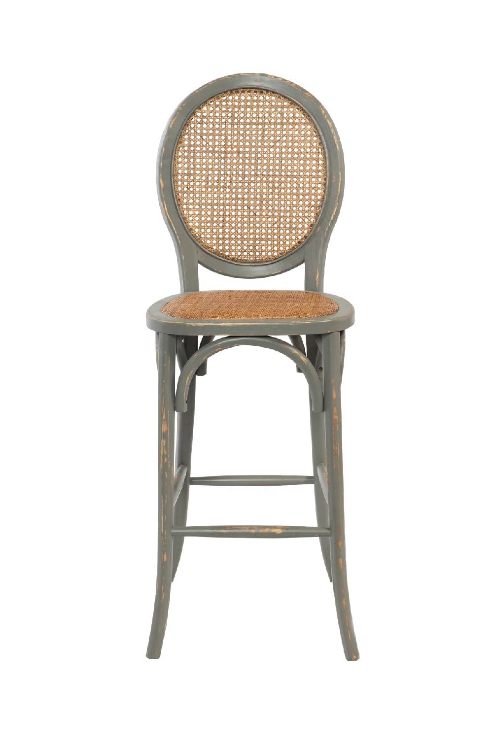 Novità Home Sgabello Alto Grigio In Legno E Paglia Di Vienna