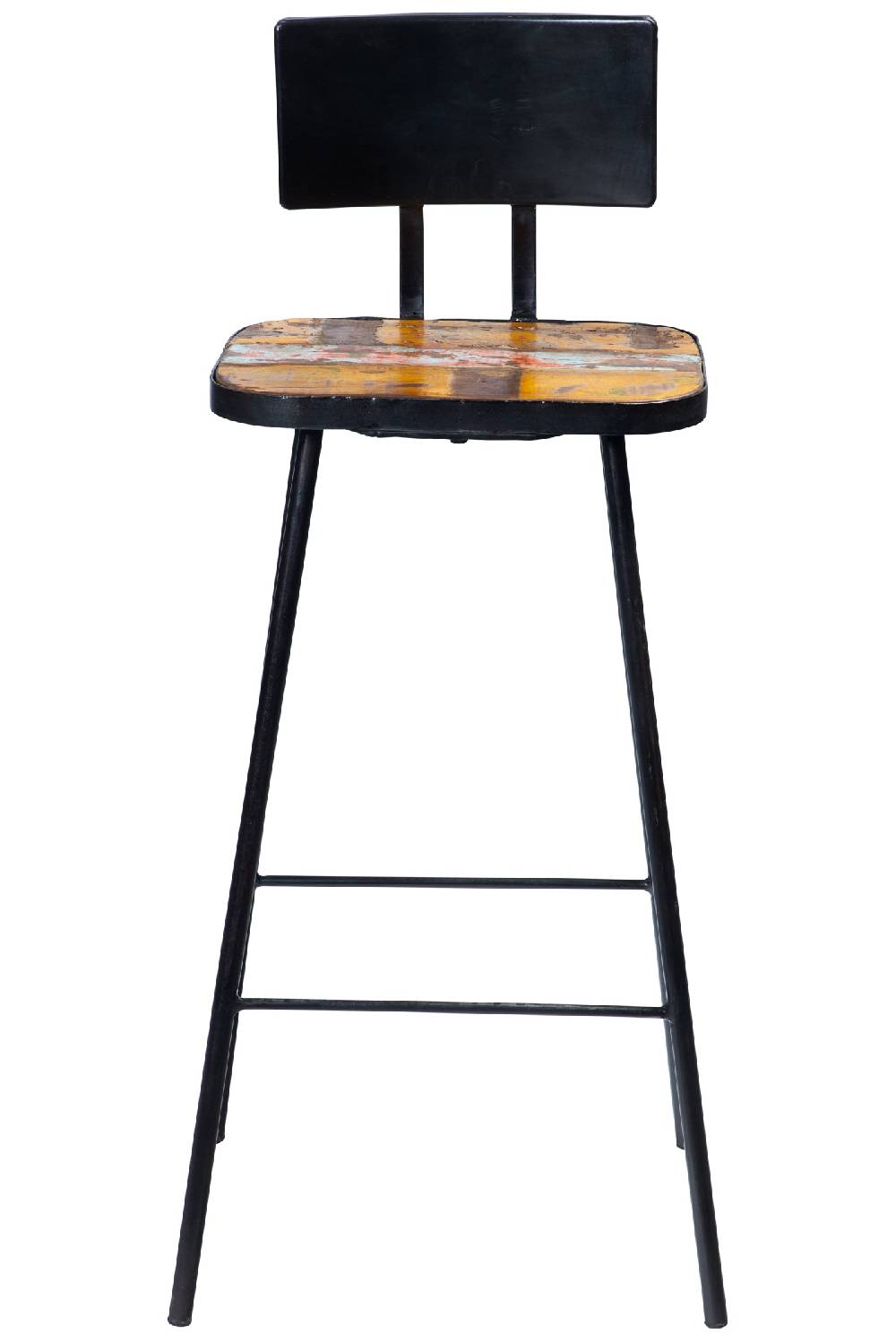 Novità Home Sgabello Alto In Legno Di Recupero E Metallo