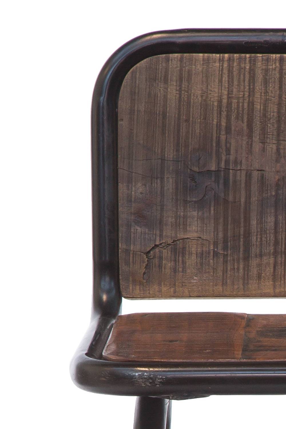 Novità Home Sgabello Alto In Legno Di Recupero E Metallo