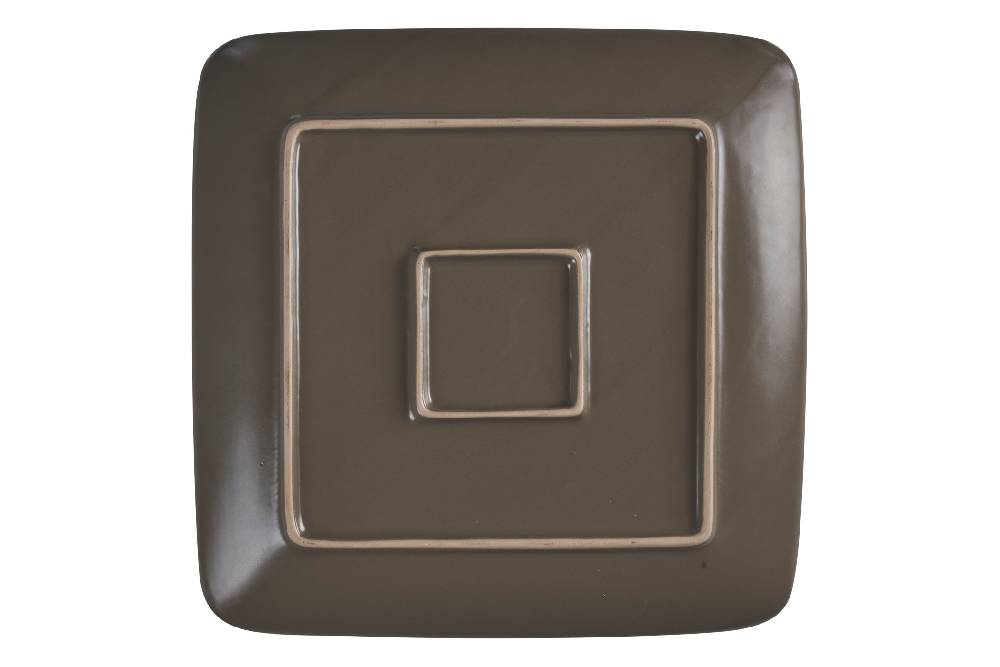Novità Home Shibuya - Piatto Piano Quadrato In Gres Marrone