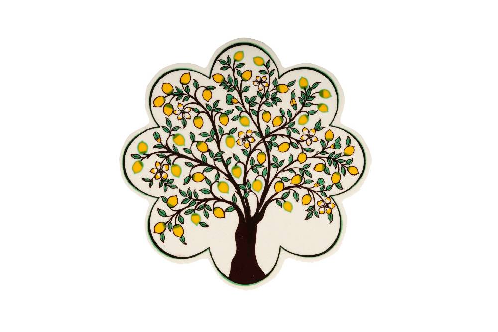 Novità Home Sottopentola smerlato decoro a mano in ceramica