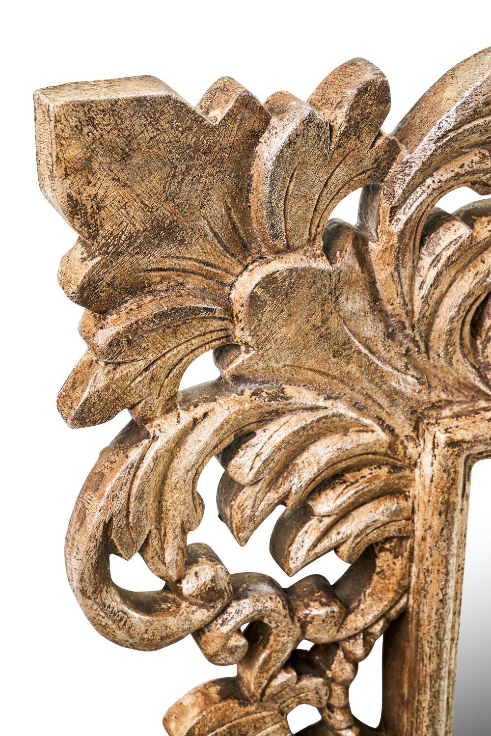 Novità Home Specchio In Legno Di Durian Intarsiato Oro/Bronzo