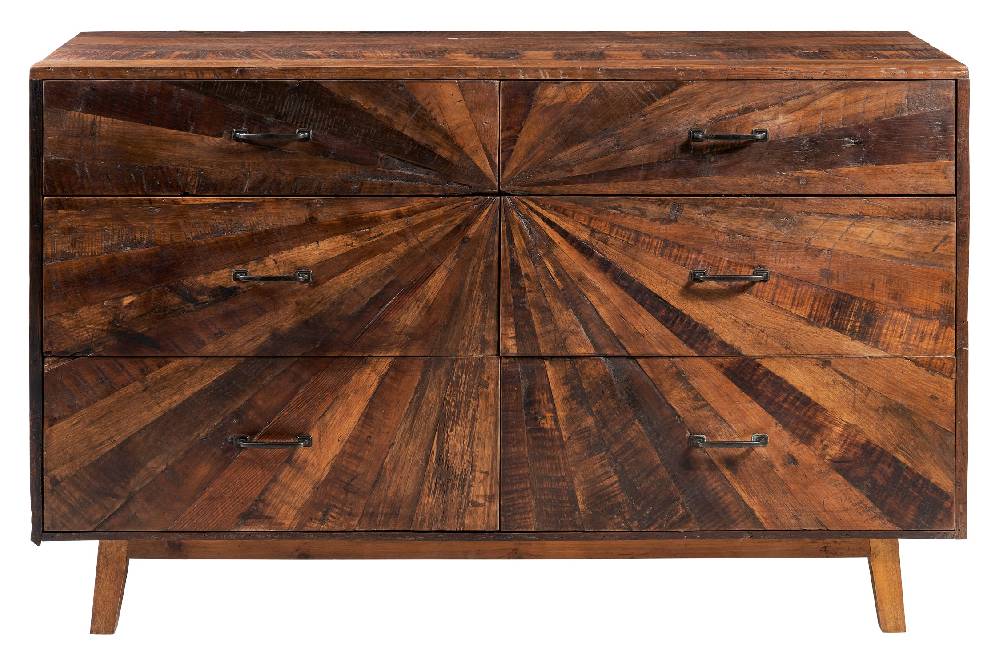 Novità Home Sunshine - Comò con 6 Cassetti in Legno Riciclato