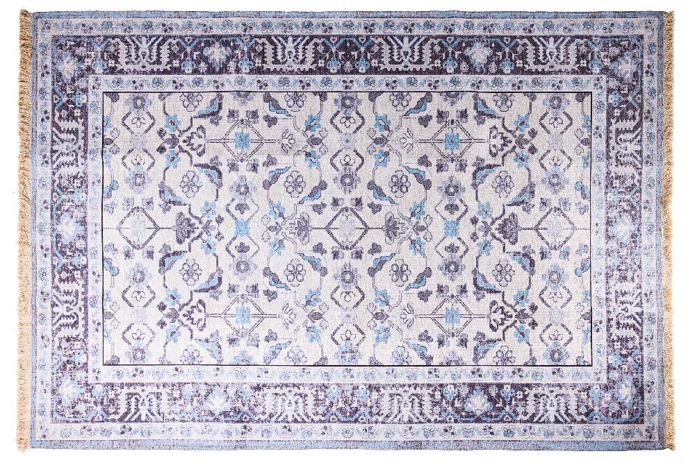 Novità Home Tappeto 140X200 Stampa Vintage Su Tonalita Blu