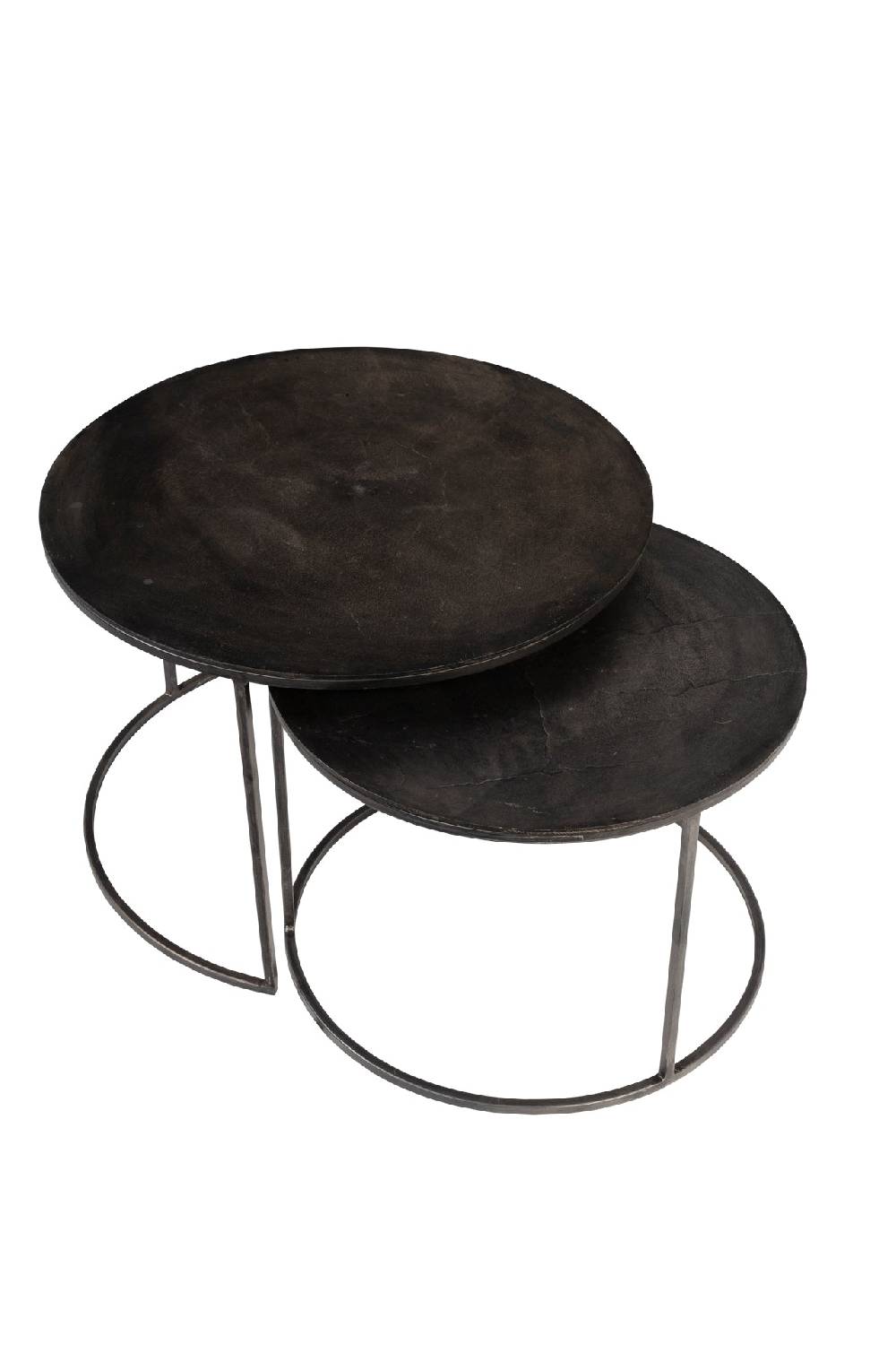 Novità Home Tavolino Basso Rotondo In Metallo - Set 1/2