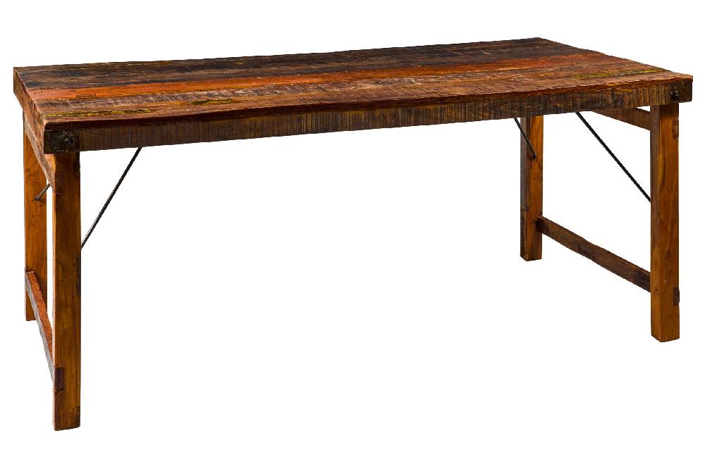 Novità Home Tavolo Da Pranzo In Legno Di Recupero Con Gambe Pieghevoli