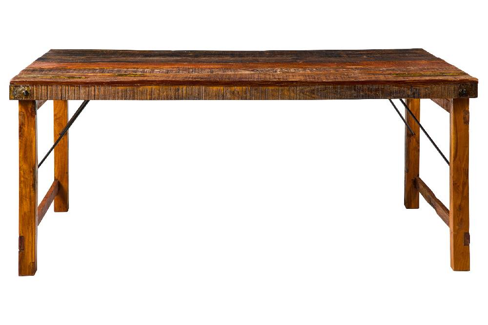 Novità Home Tavolo da Pranzo in Legno di Recupero con Gambe Pieghevoli