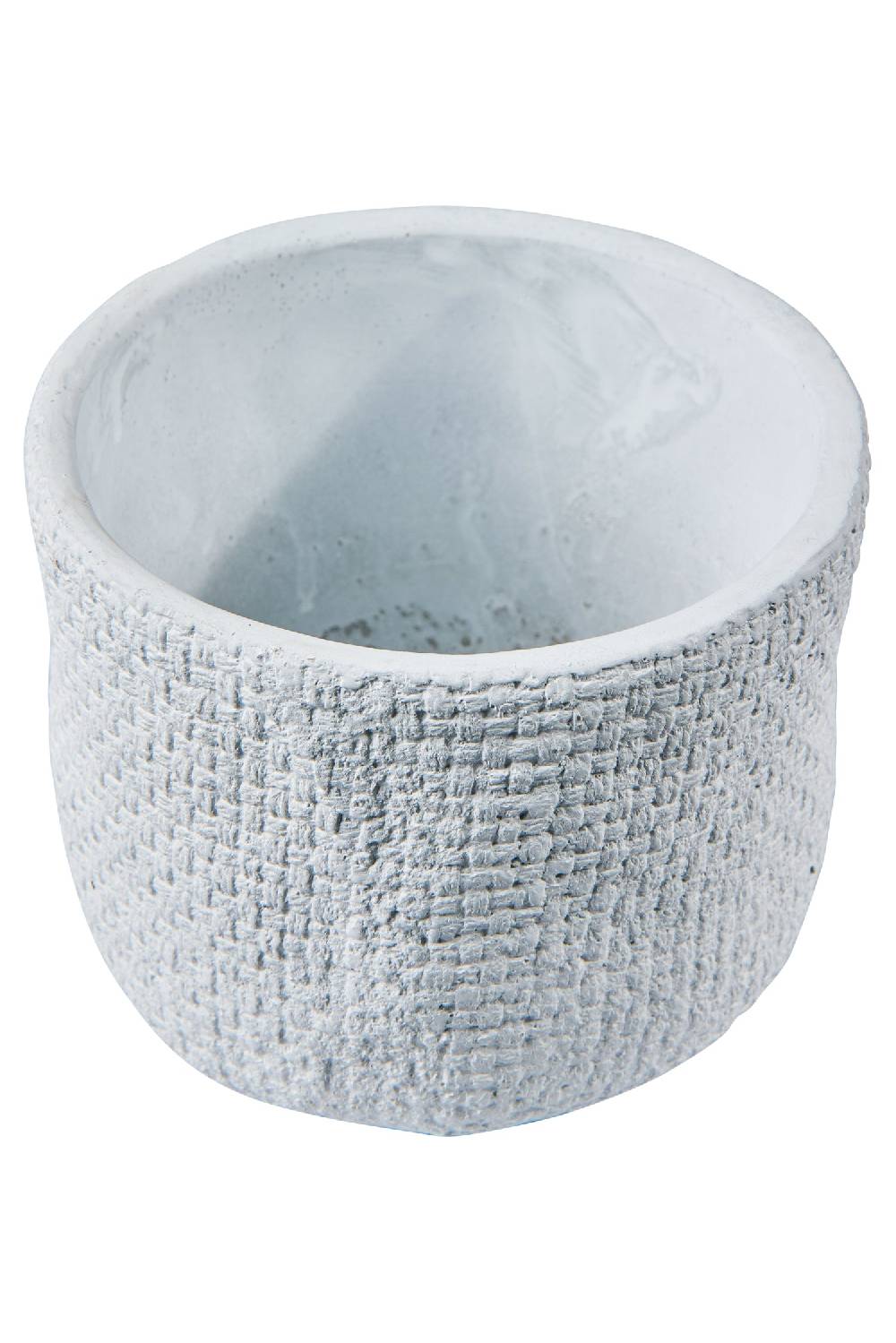 Novità Home Texture Cement - Vaso Trama Tessuto Bianco Misura 14X11,5