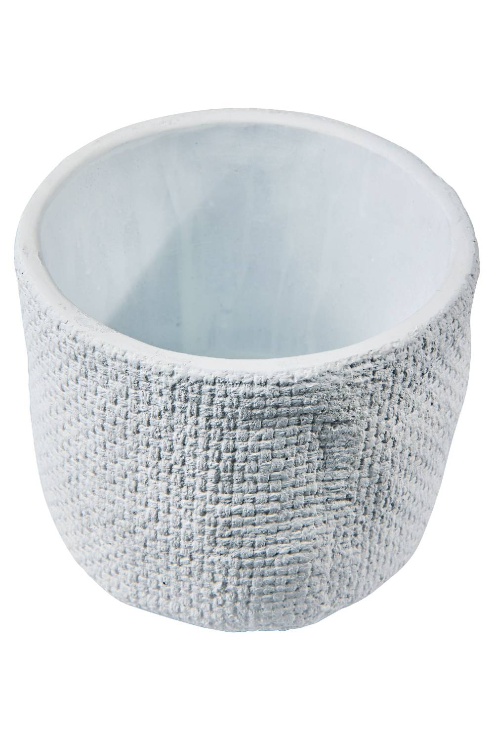 Novità Home Texture Cement - Vaso Trama Tessuto Bianco Misura 17X14
