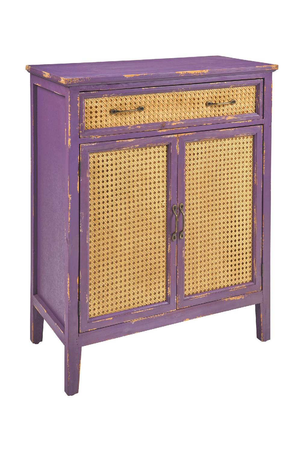 Novità Home Tonia - Credenza 1 Cassetto 2 Sportelli Antic Grape Paglia Vienn