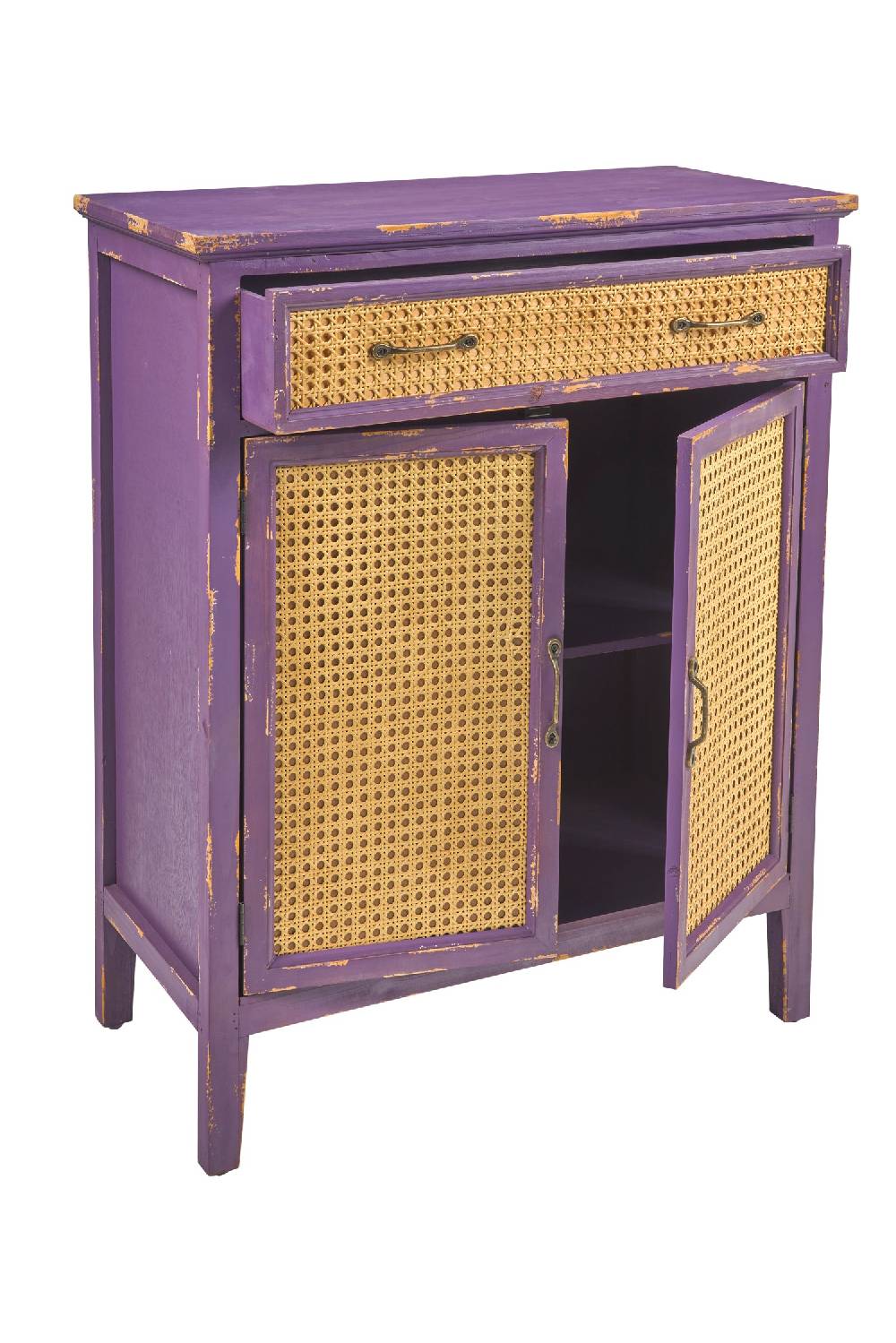 Novità Home Tonia - Credenza 1 Cassetto 2 Sportelli Antic Grape Paglia Vienn