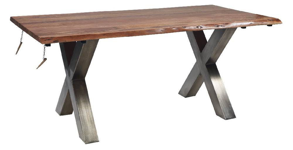 Novità Home Toto - Tavolo Pranzo In In Legno E Metallo Prolunghe Estraibili