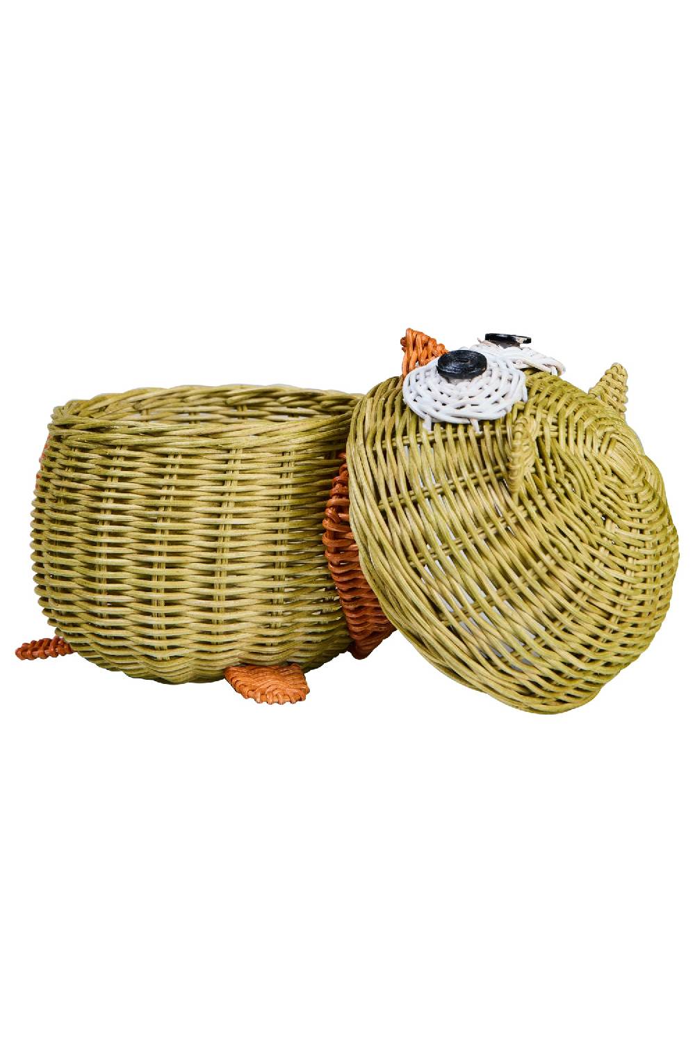 Novità Home Tressage - Gufo In Midollino Verde Piccolo