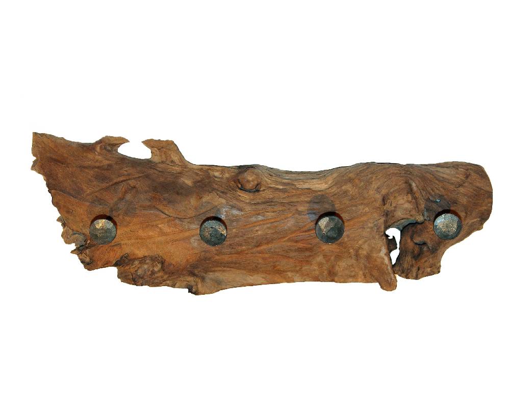 Novità Home Tronco - attaccapanni in legno e metallo - 4 ganci