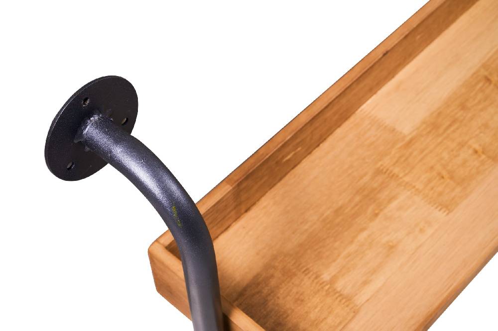 Novità Home Utility - 1 Mensola In Legno Con Supporto In Ferro