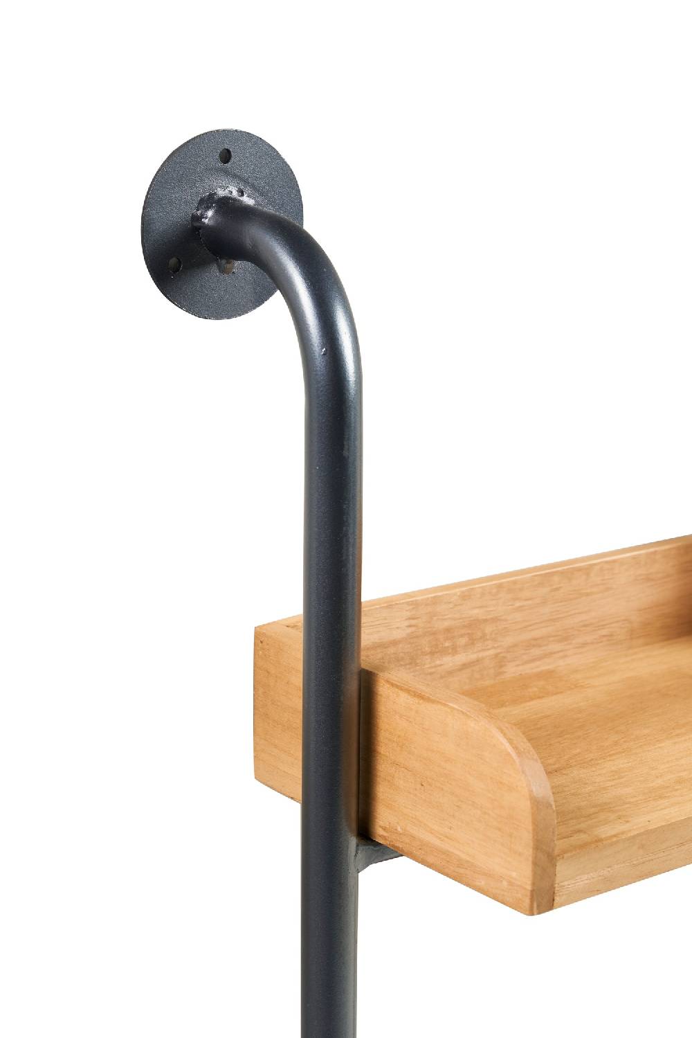 Novità Home Utility - 2 Mensole In Legno Con Supporto In Ferro