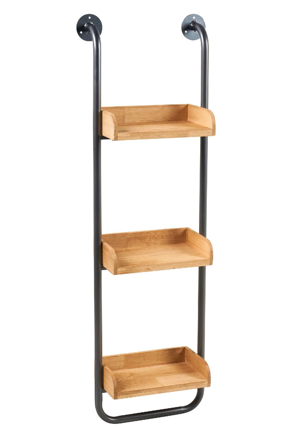 Novità Home Utility - 3 Mensole In Legno Con Supporto In Ferro