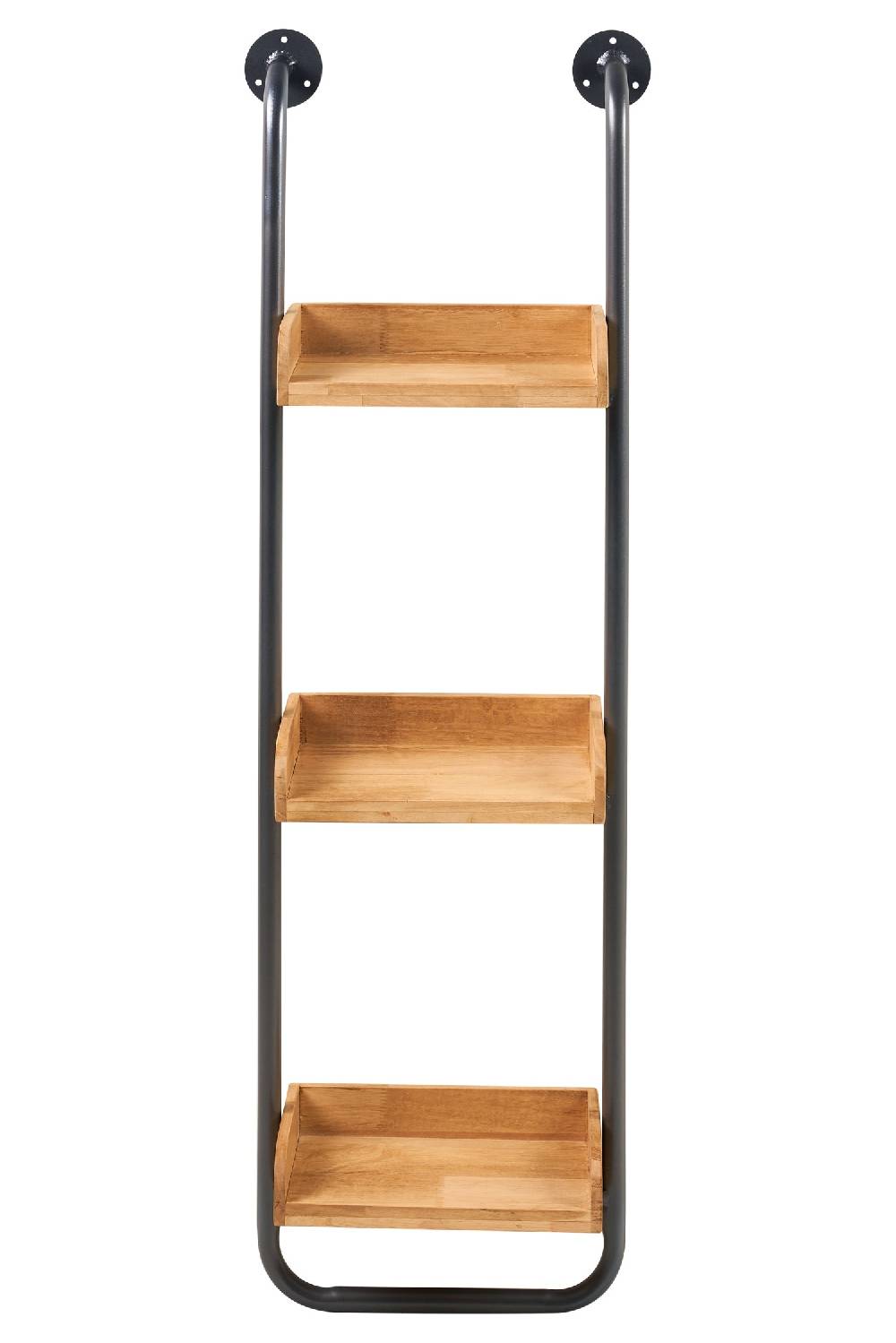 Novità Home Utility - 3 Mensole In Legno Con Supporto In Ferro