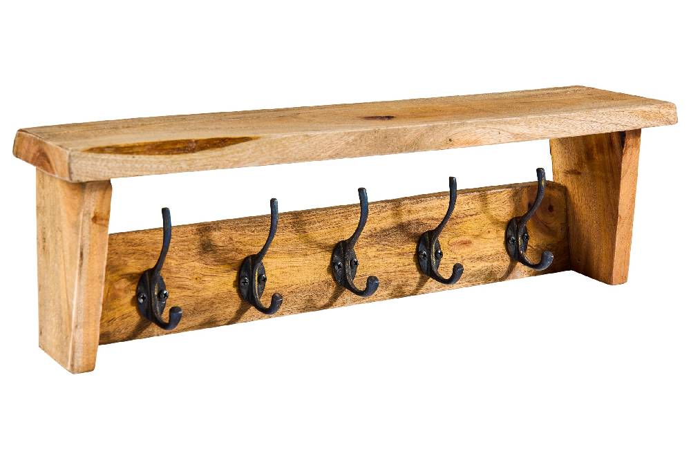 Novità Home Utility - Attacapanni 5 Ganci Con Mensola