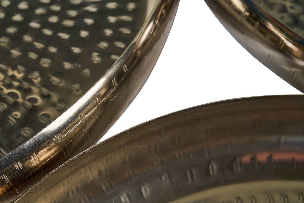 Novità Home Vassoi Rotondi Set 1/3 Metallo Color Acciaio