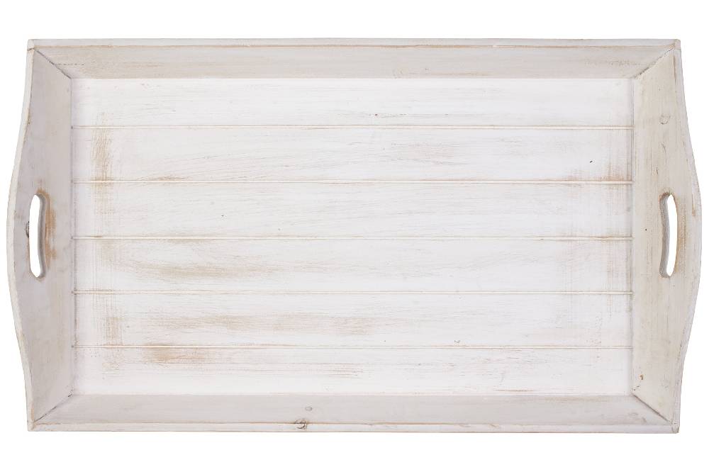 Novità Home Vassoio Rettangolare Invito Mano In Legno Bianco