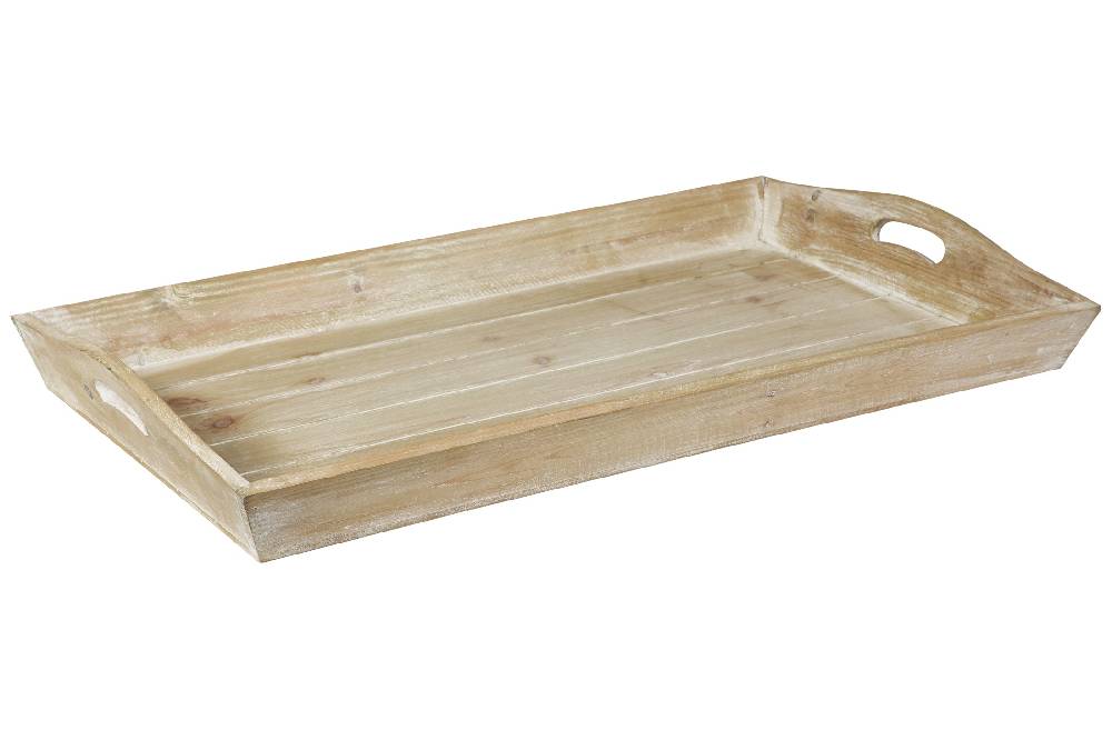 Novità Home Vassoio rettangolare invito mano in legno naturale