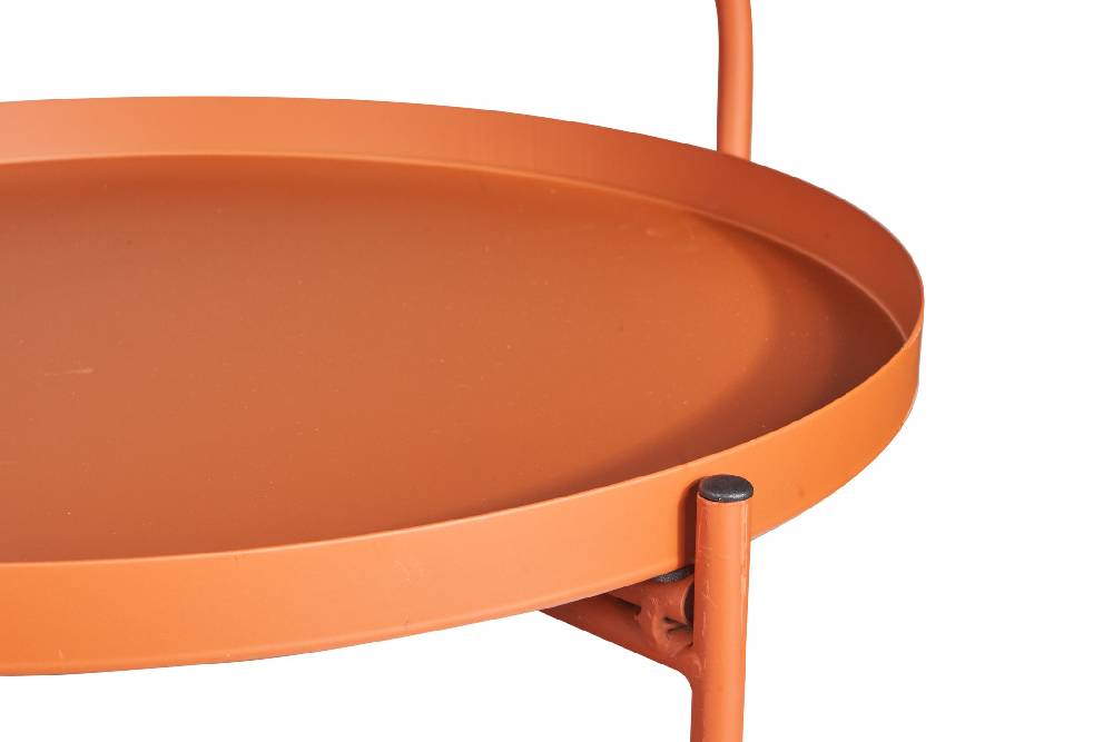 Novità Home Vassoio Rotondo Manico Doppio Ripiano Pieghevole-metallo Aranci