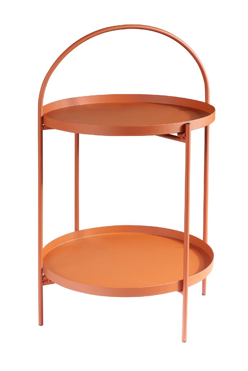 Novità Home Vassoio rotondo manico doppio ripiano pieghevole-metallo aranci